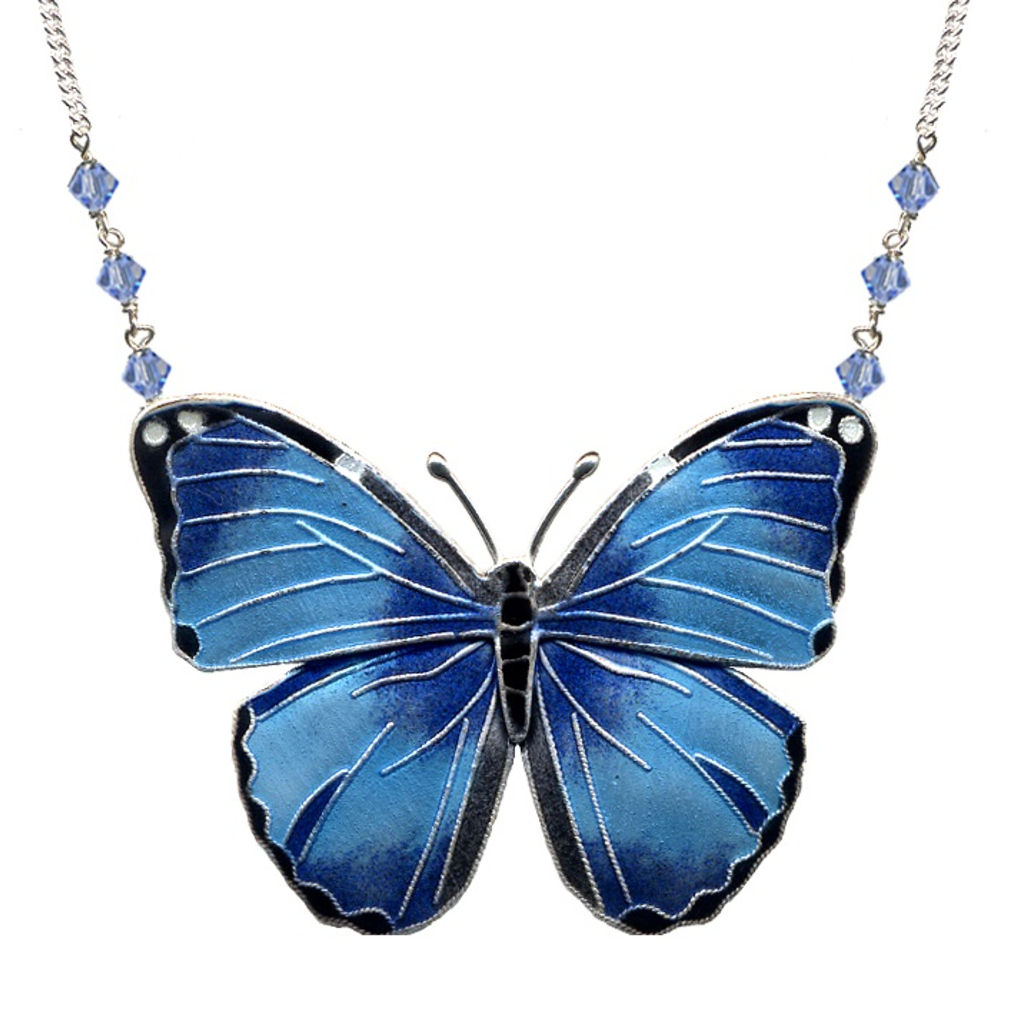 1950s Silver & Blue Enamel Double Leaf Necklace by Willy Winnaess for David  Andersen (354S) | The Antique Jewellery Company
